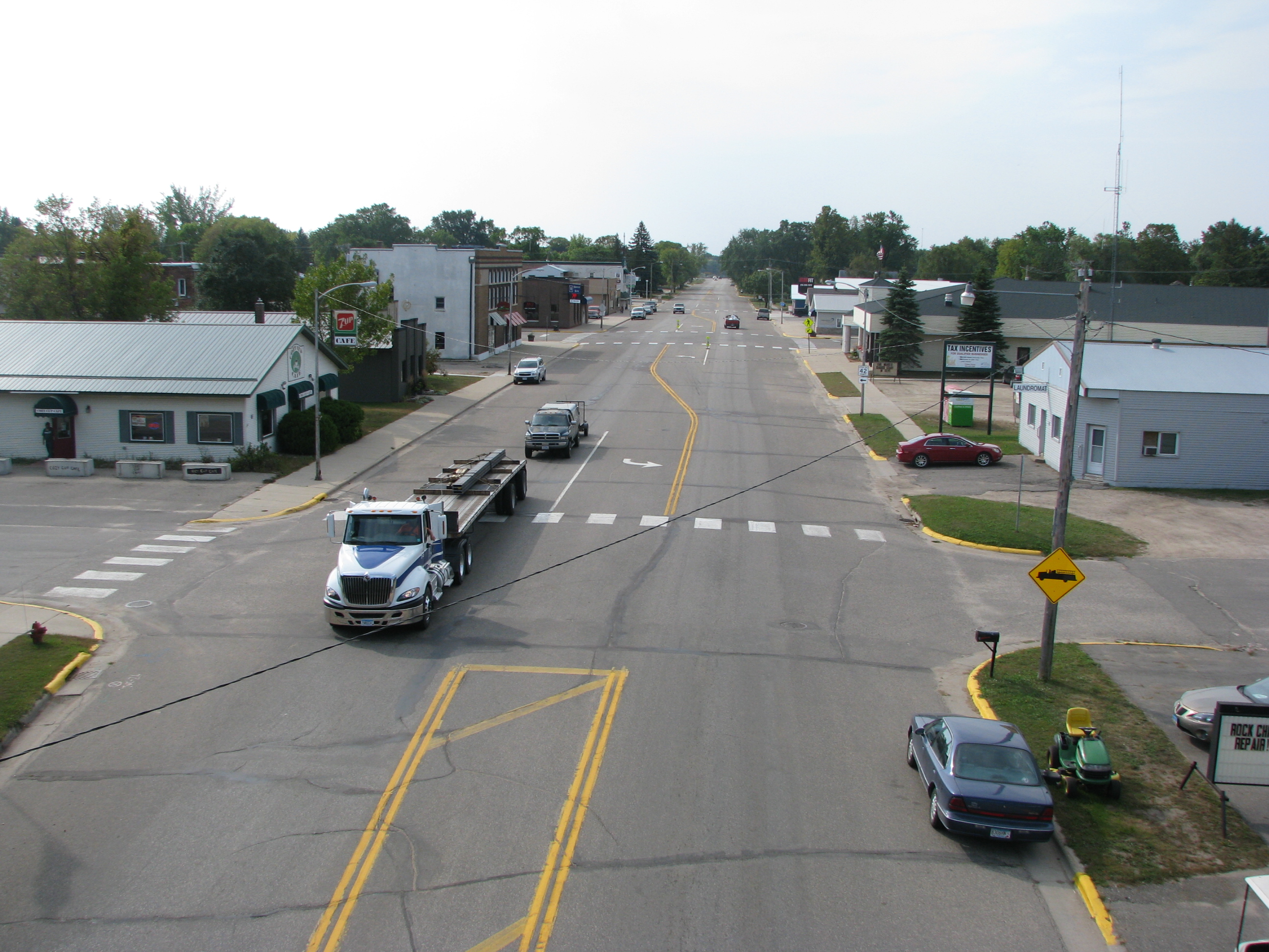 Hwy 29 in Parkers Prairie before  construction