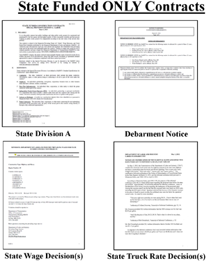 Layout of state funded only contract documents