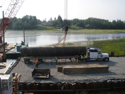 Moving footing drill shaft into place