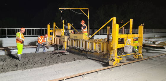 Hwy 25 concrete work on Mississippi River bridge done in August.