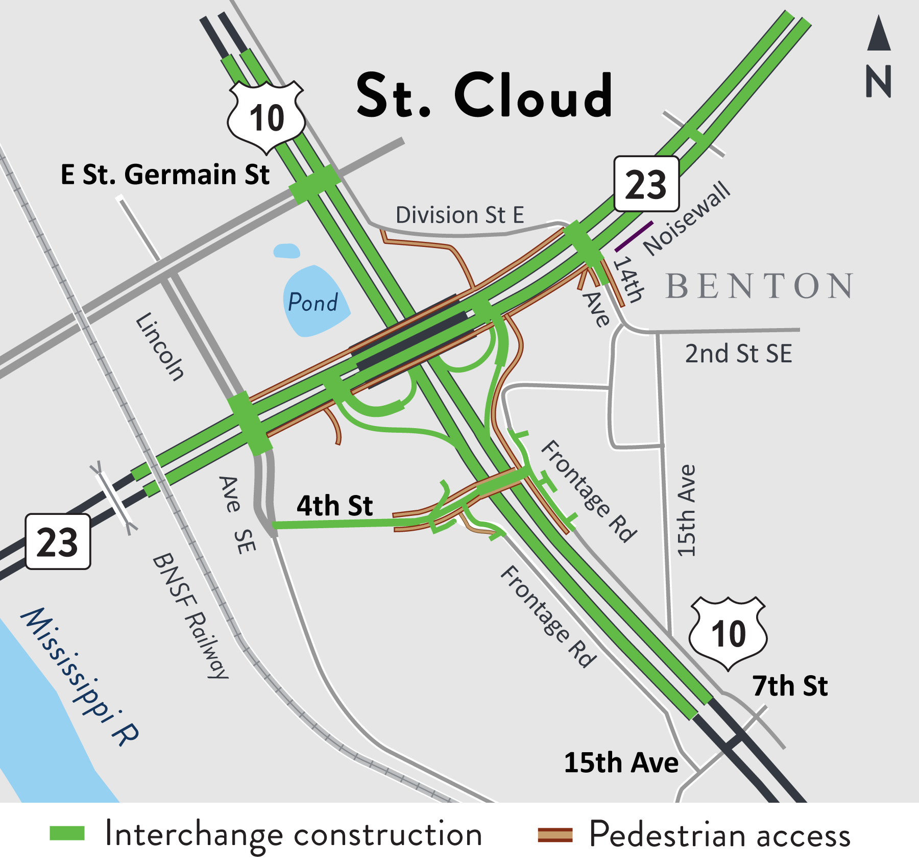 Reconstruct Hwy 10 and Hwy 23 in St. Cloud