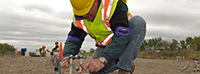 Staff member installing sensors