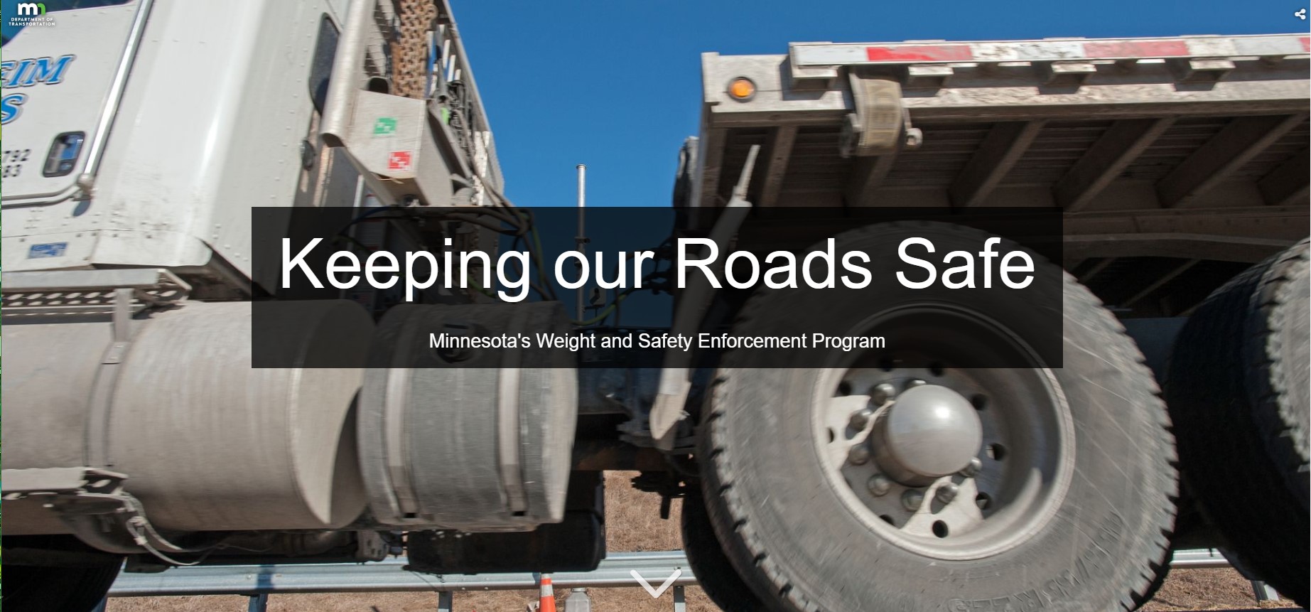 side profile of a semi truck with the title keeping our roads safe