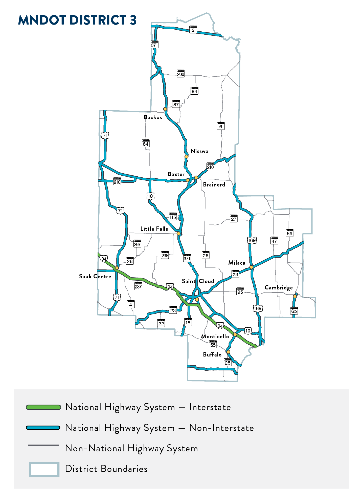 Map of MnDOT District 3